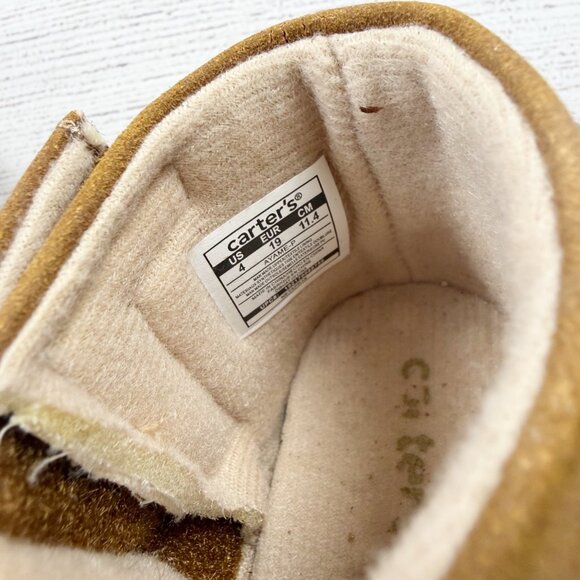 Carter’s Toddler Girls Boots Tan Glitter Chelsea Booties Faux Fur 4 - Picture 6 of 6